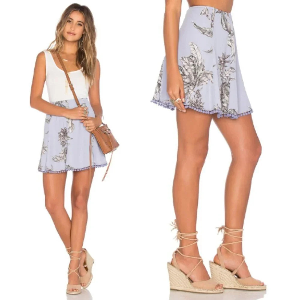 Aritzia Tularosa Iris high waisted rise Skirt in Chambray Purple 18748
